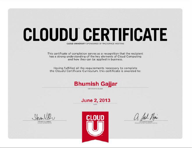 cloudu certificate